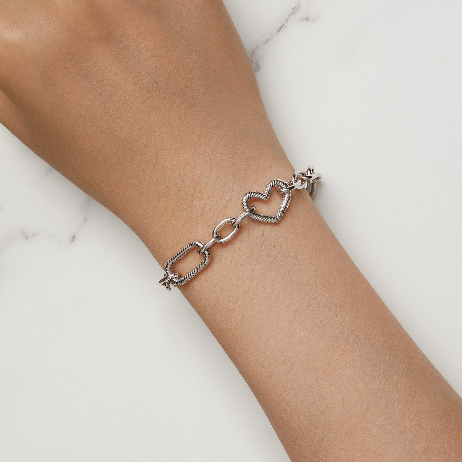 925 Sterling Silver Plated 190mm Bracelet for Women DestGlow