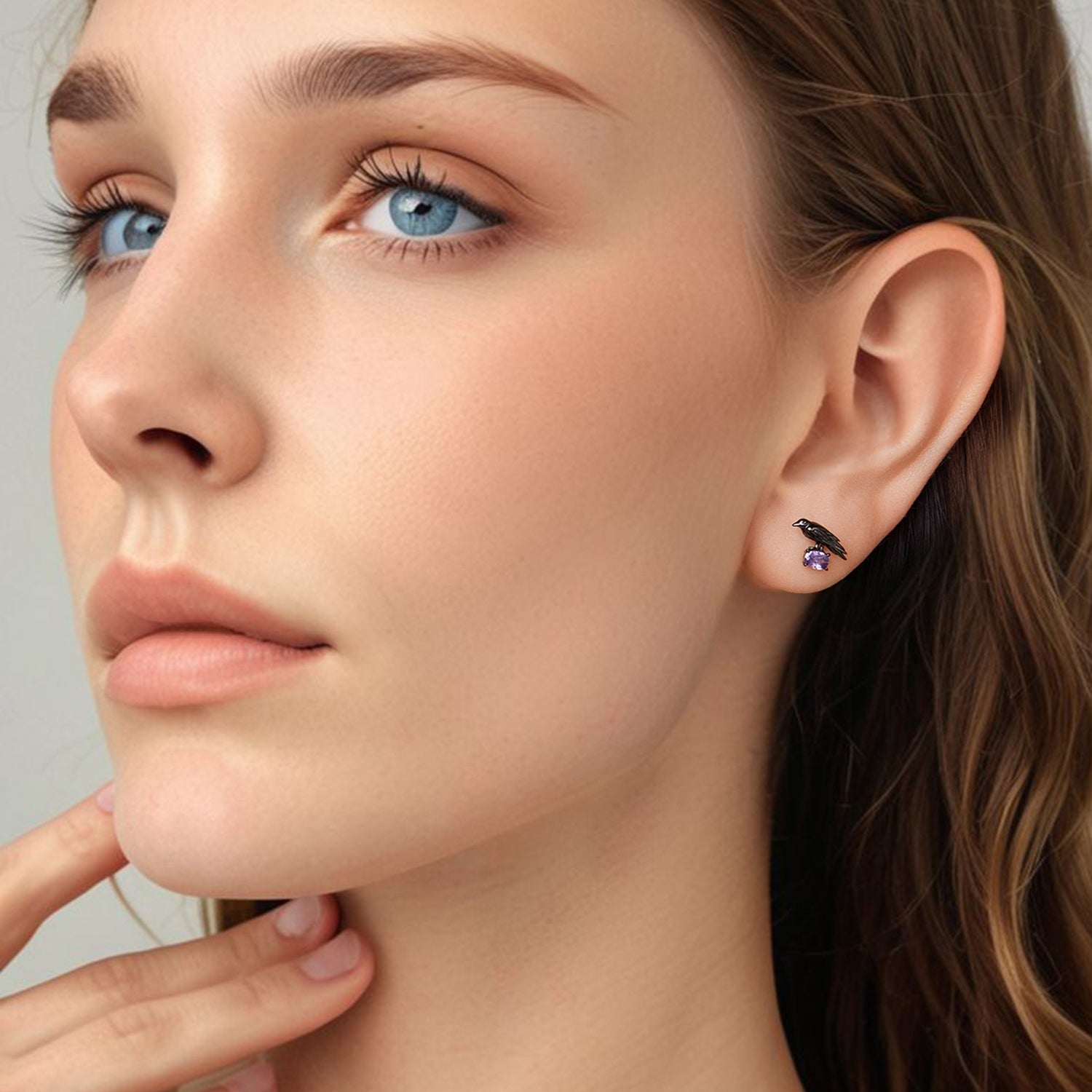 925 Sterling Silver Earrings with Pavé Setting CZ in Black Gold - Size 0.8*1.1cm for Women DestGlow
