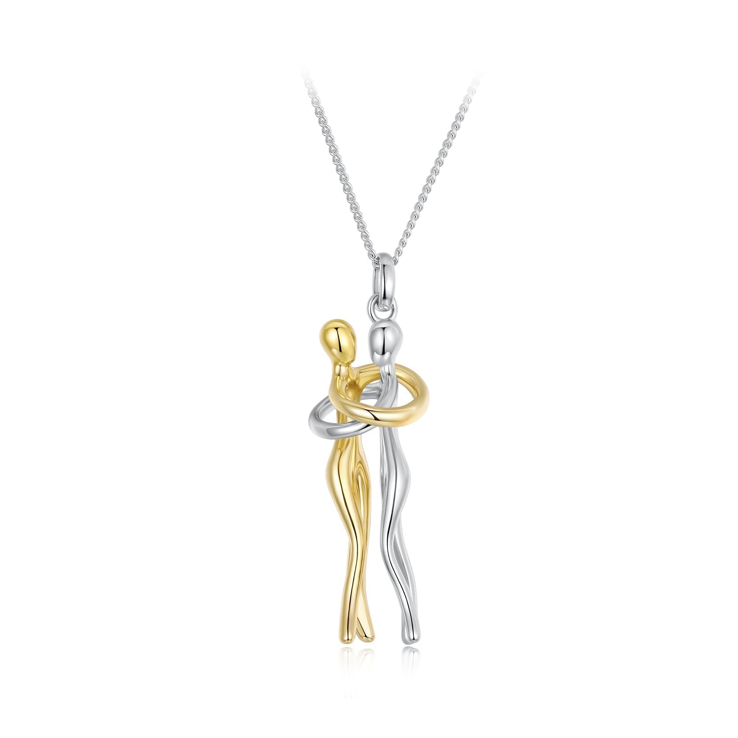 925 Sterling Silver Plated White Gold Necklace for Women 40+5cm DestGlow
