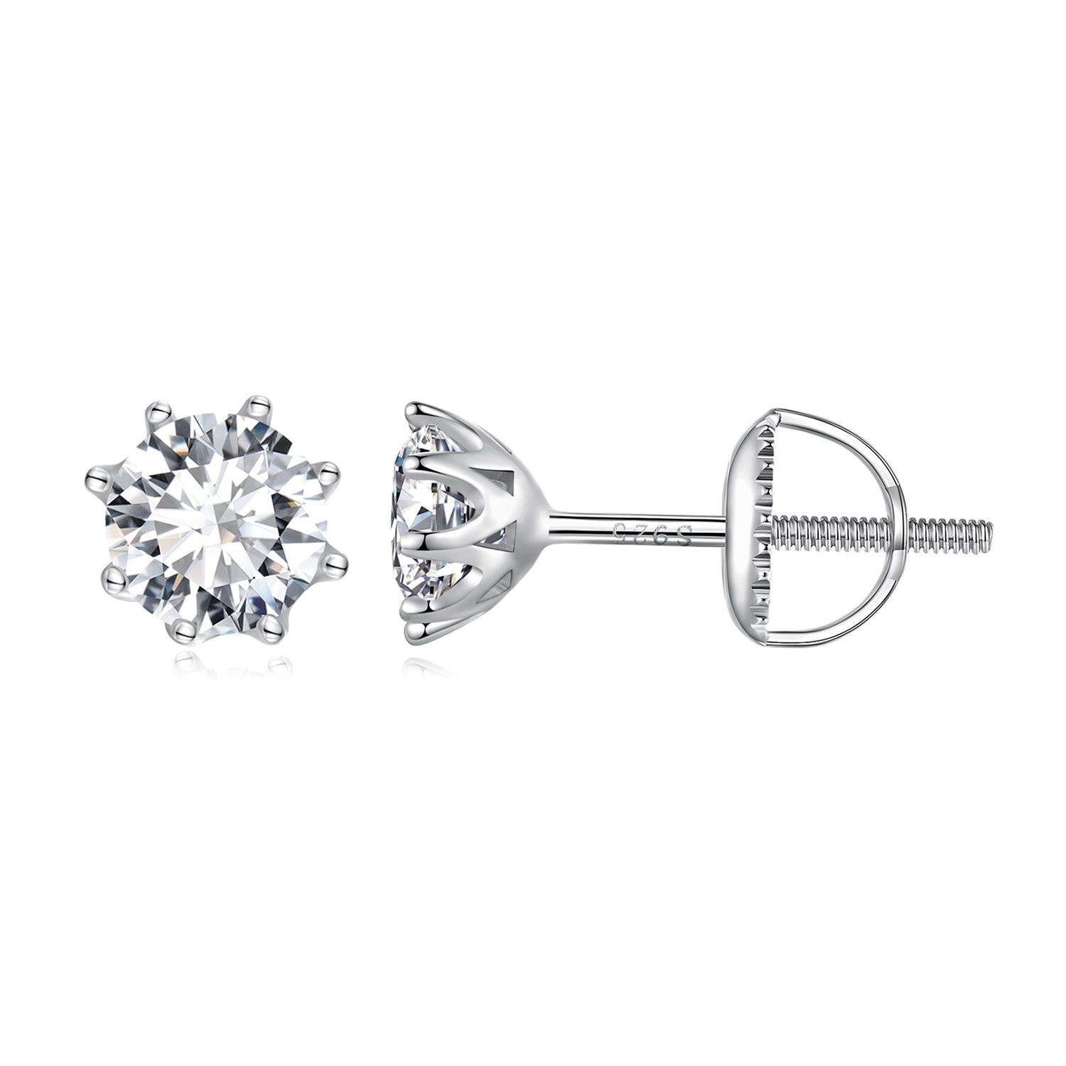 S925 Silver 0.5 Carat Moissanite Earrings 6.0mm for Women DestGlow