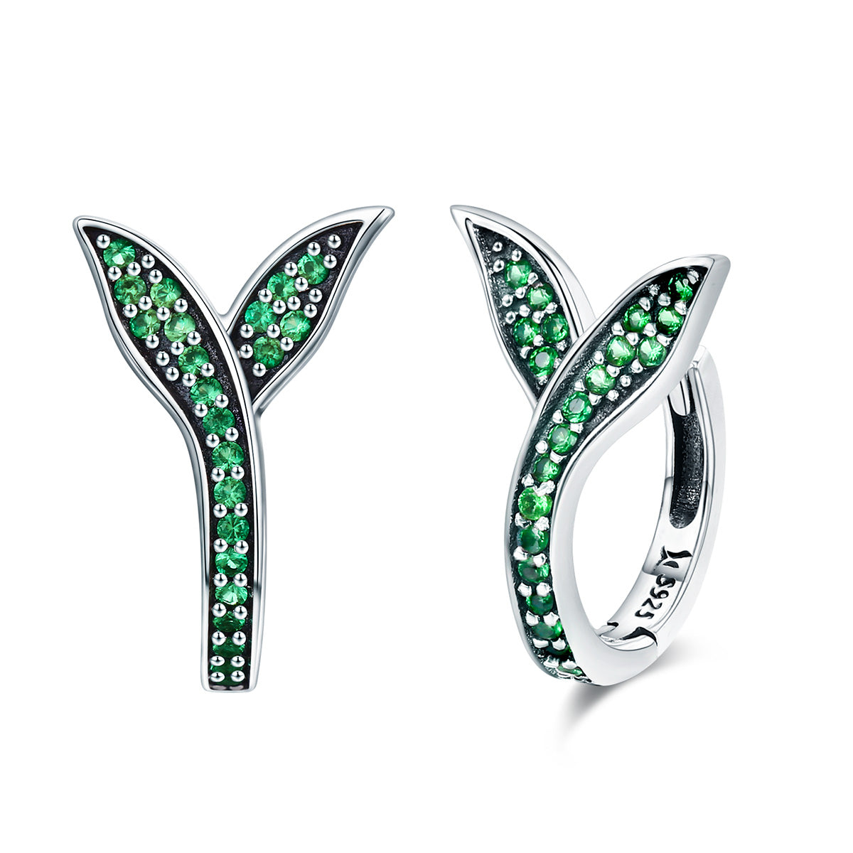 925 Sterling Silver Earrings with Pavé Setting CZ 1.5*1cm for Women DestGlow