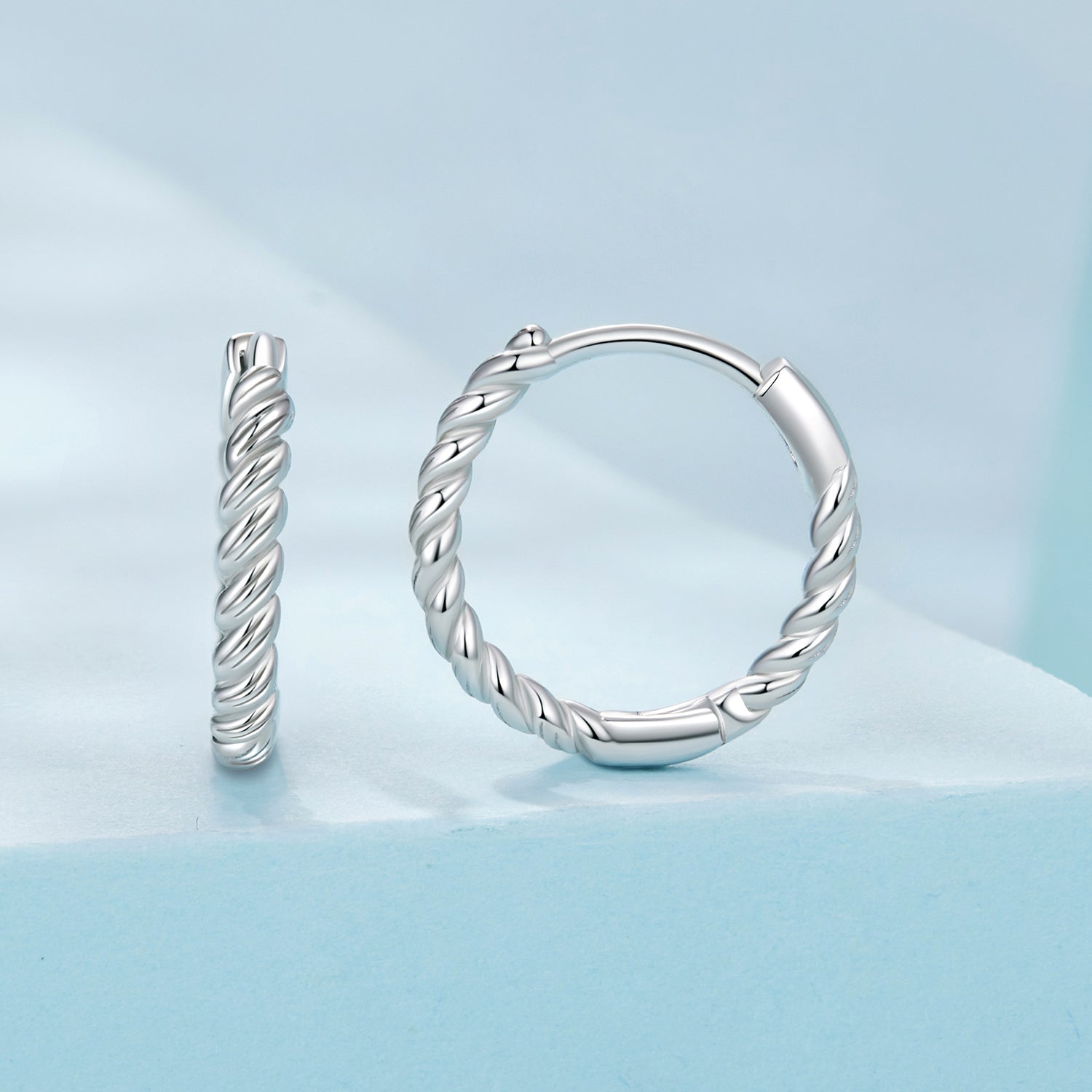 925 Sterling Silver Plated White Gold Earrings Size 1.4x0.2cm for Women DestGlow