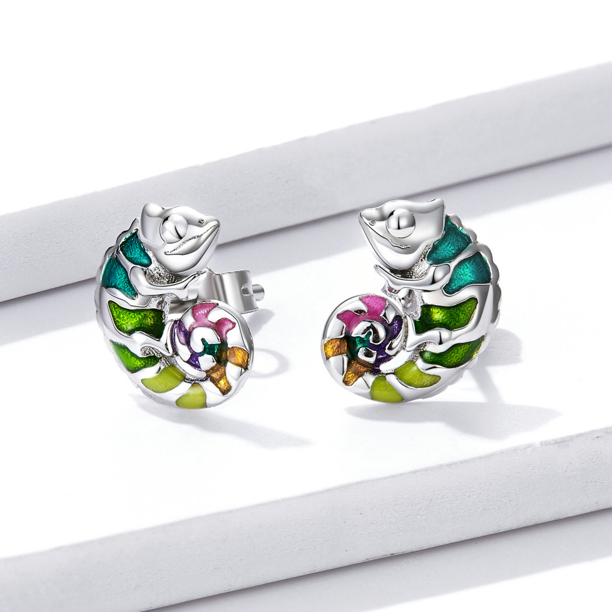 S925 Sterling Silver Enamel Earrings for Women DestGlow