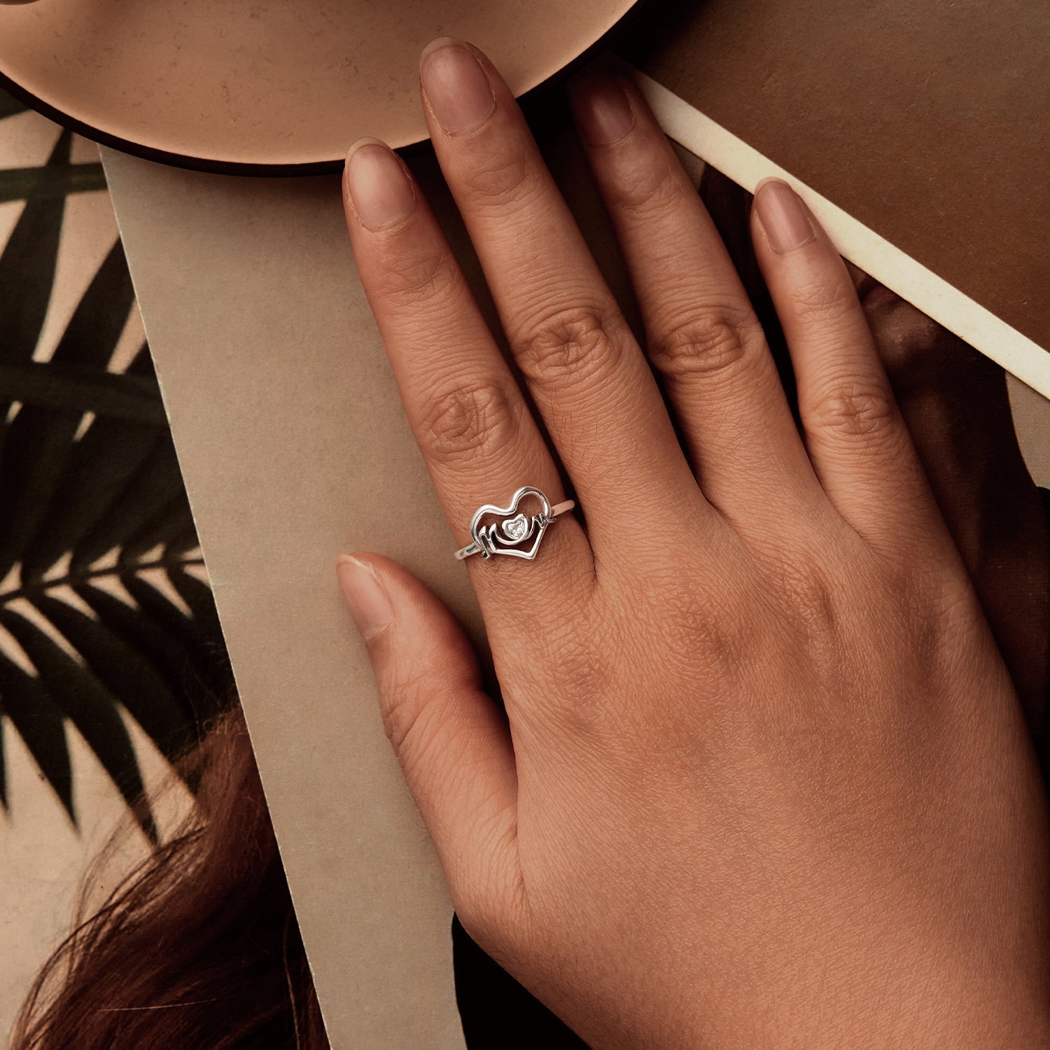 925 Sterling Silver Heart-shaped CZ Ring for Women DestGlow