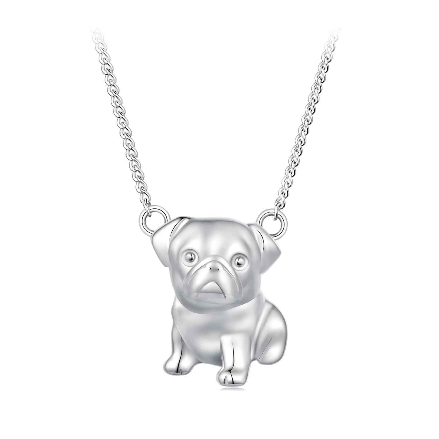 925 Sterling Silver Plated Platinum Necklace with 13x12mm Pendant for Women DestGlow