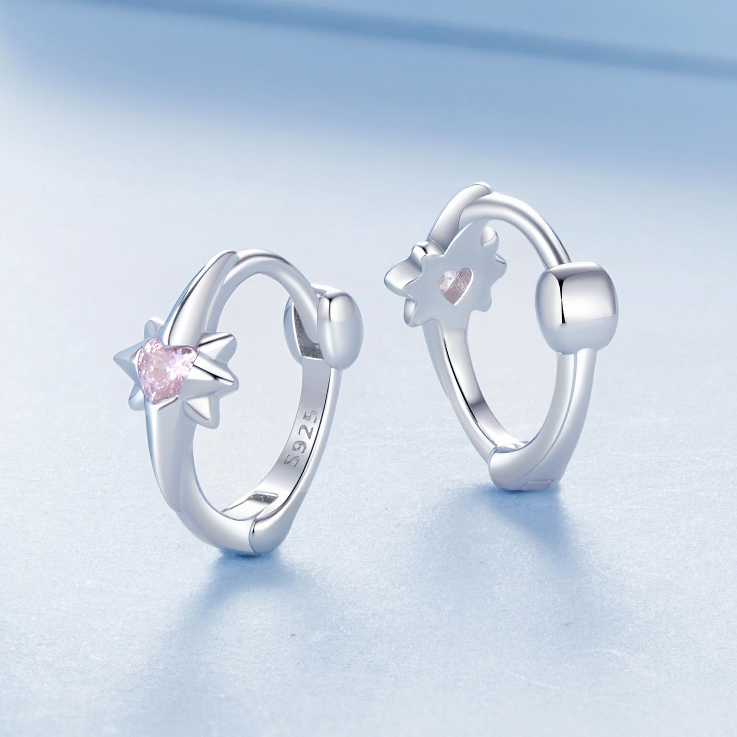 925 Sterling Silver White Gold Plated Earrings with CZ for Women DestGlow