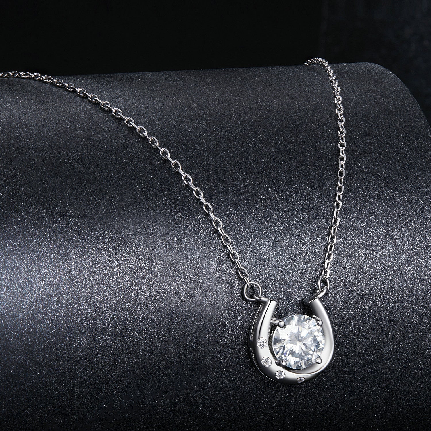 925 Sterling Silver Moissanite Necklace with Pavé Setting, 1 Carat, 400mm Length for Women DestGlow