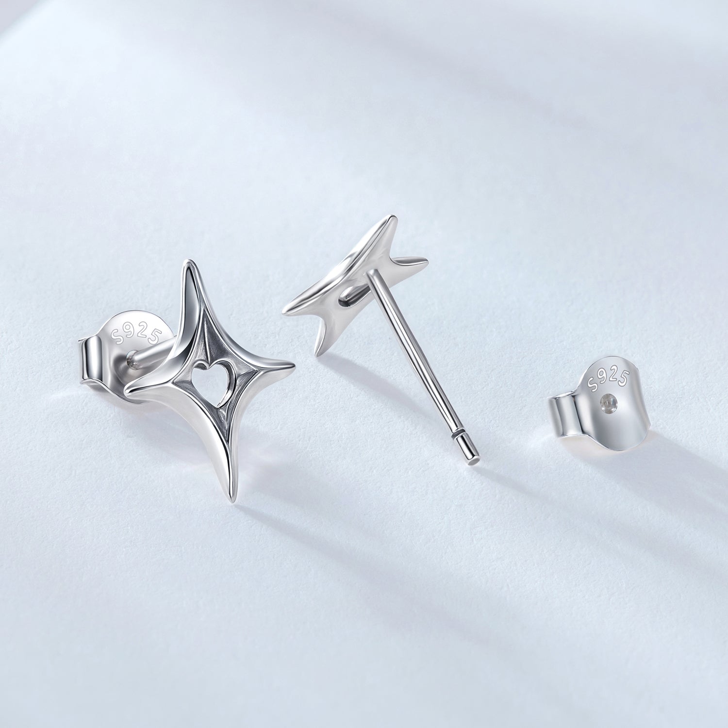 925 Sterling Silver Earrings 1.2x0.9cm DestGlow