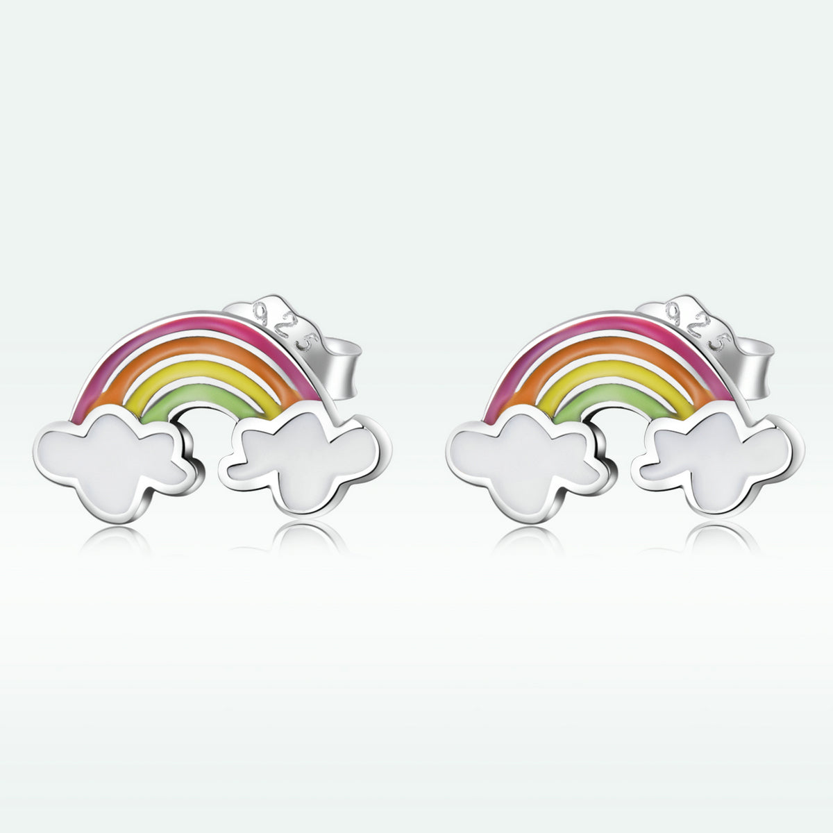 925 Sterling Silver Earrings with Enamel Process in Oxidized Silver for Women DestGlow