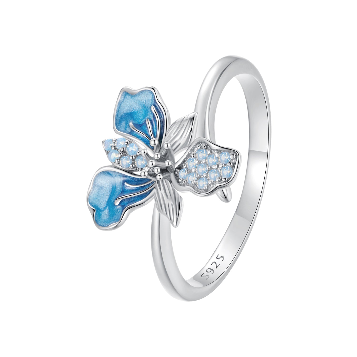 925 Sterling Silver Opal Enamel Ring for Women DestGlow