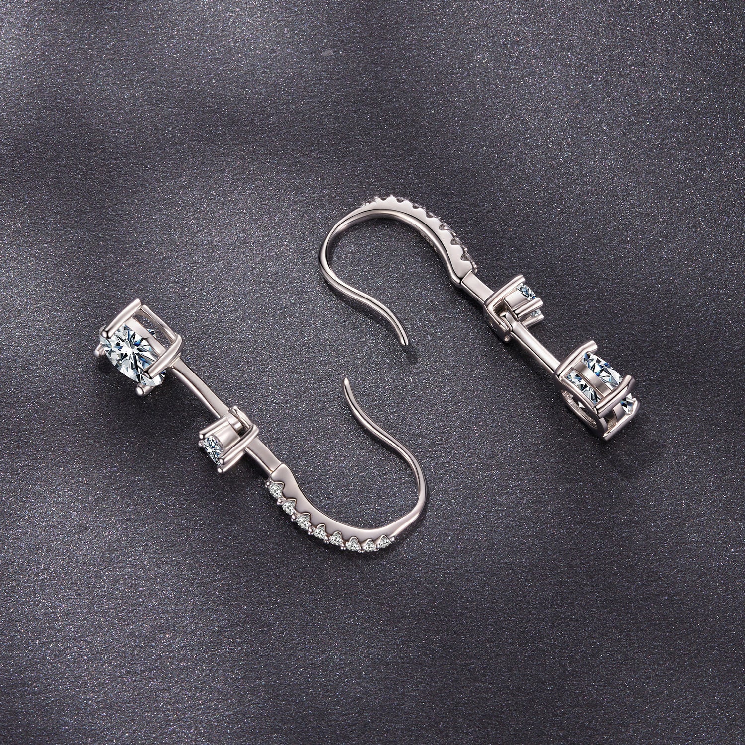 925 Sterling Silver Moissanite 1.00 Carat Earrings for Women DestGlow