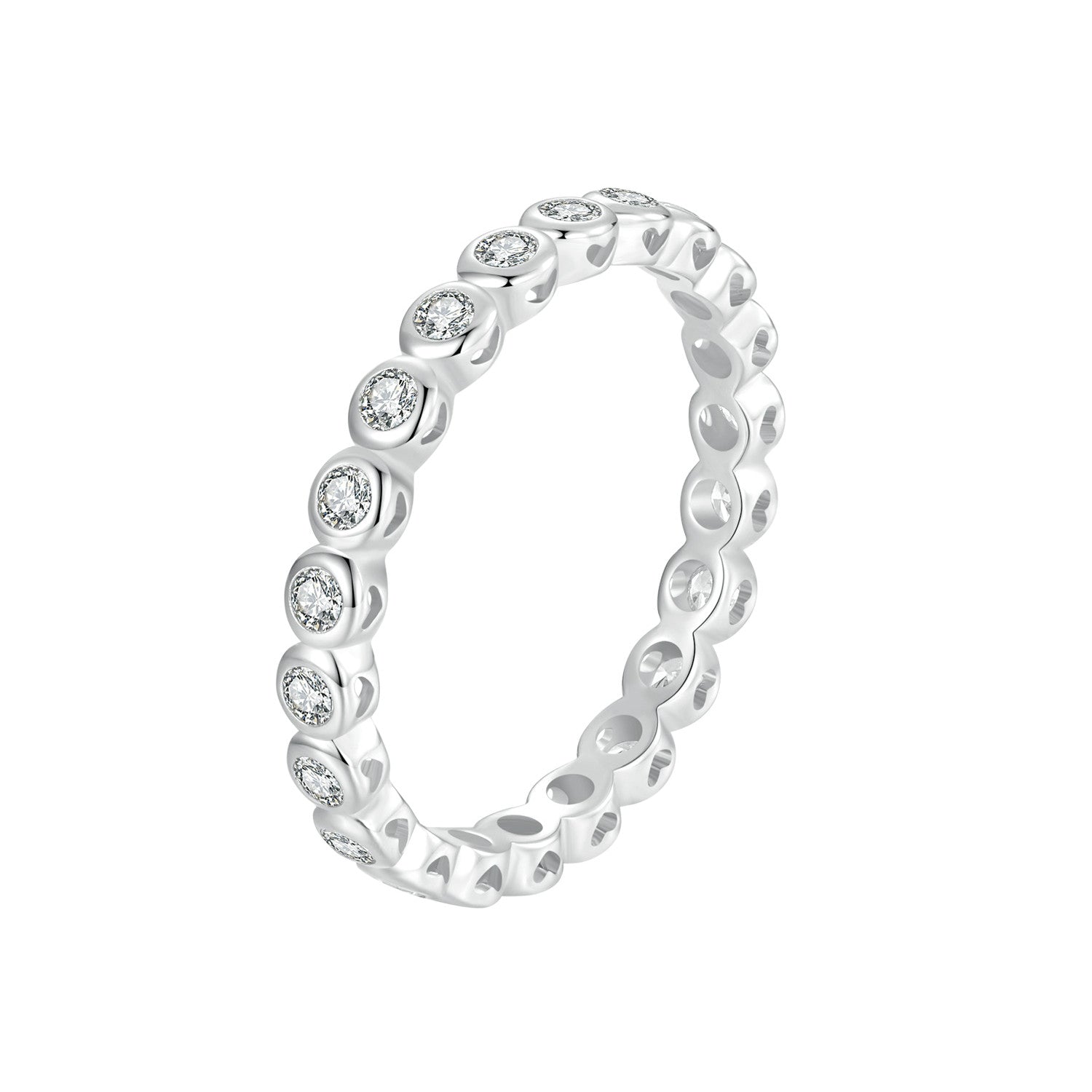 925 Sterling Silver 2mm Moissanite Ring Size 7 for Women DestGlow