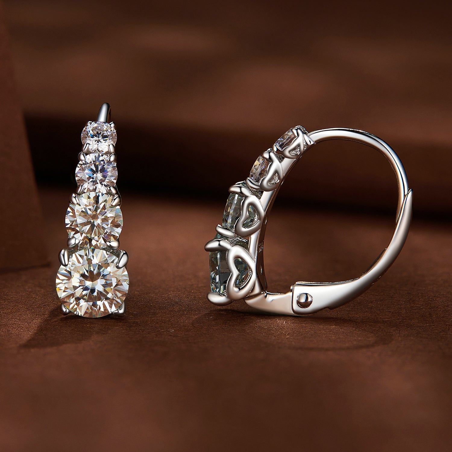S925 Sterling Silver 0.50 Carat Moissanite Earrings for Women DestGlow