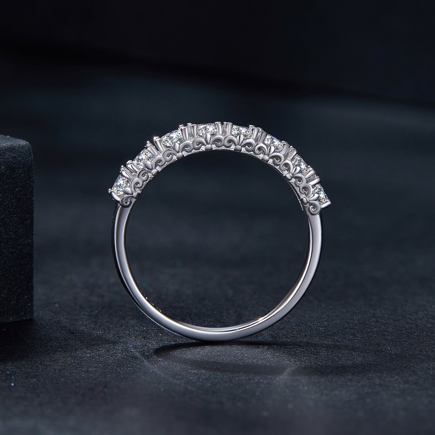 925 Sterling Silver Plated Moissanite Ring Size 5 for Women DestGlow