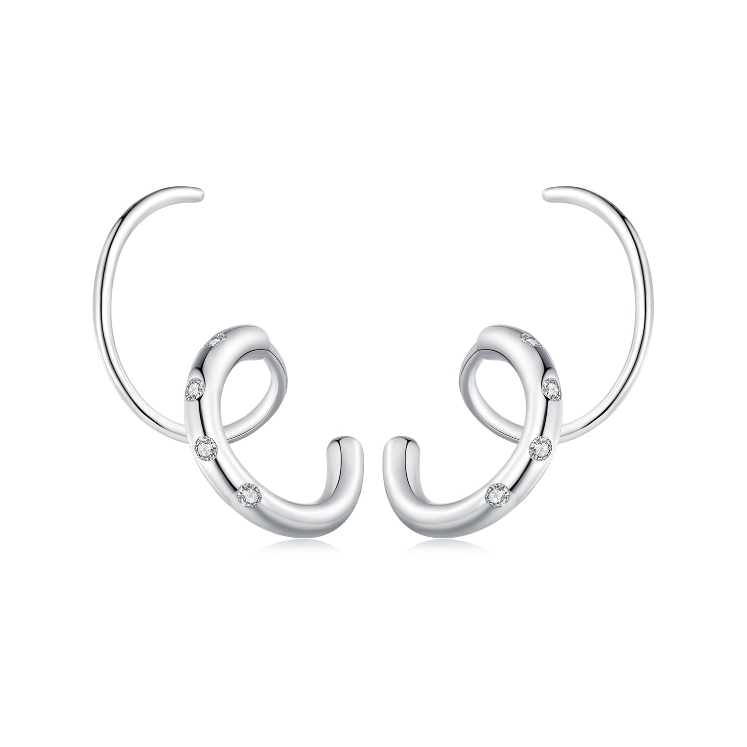 925 Sterling Silver CZ Pavé Earrings for Women DestGlow