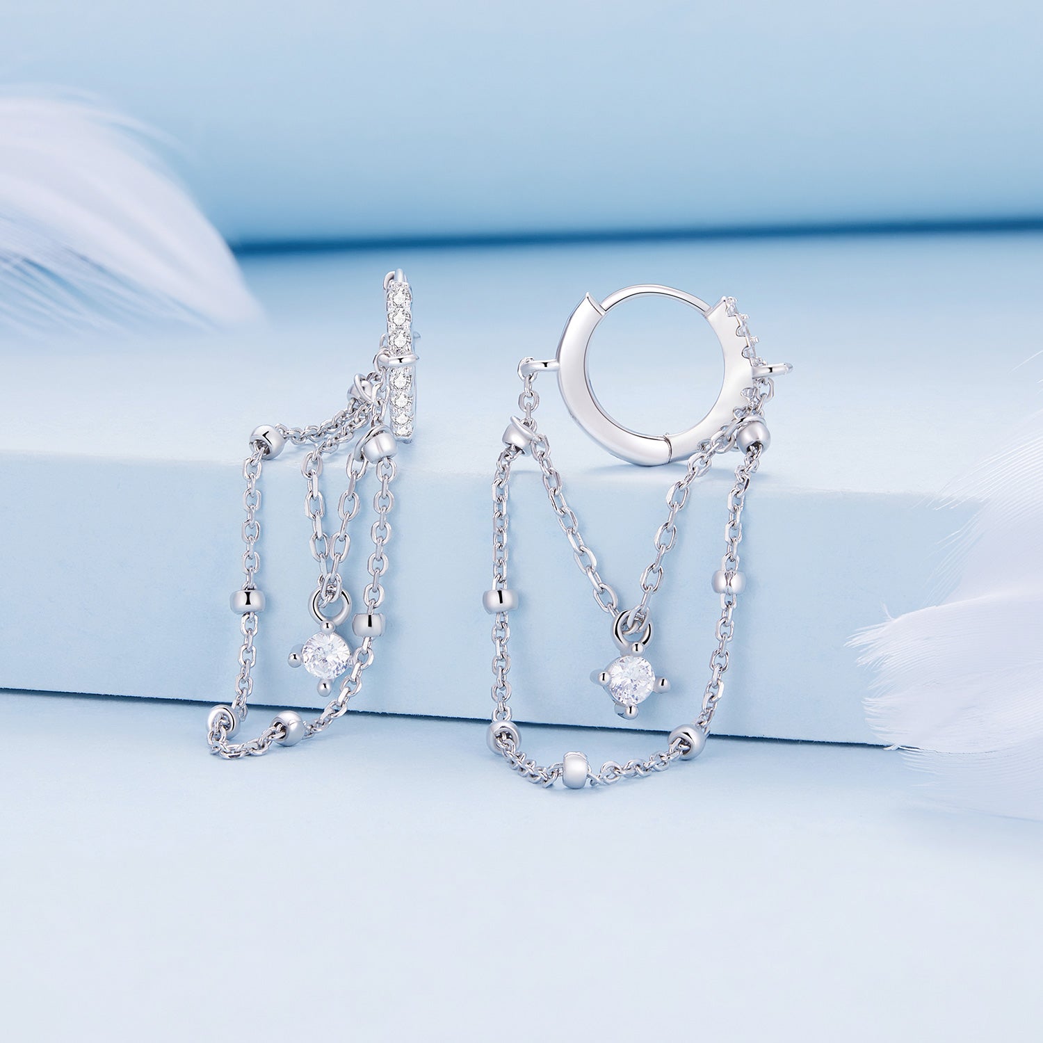 925 Sterling Silver Pavé Setting CZ Earrings for Women DestGlow