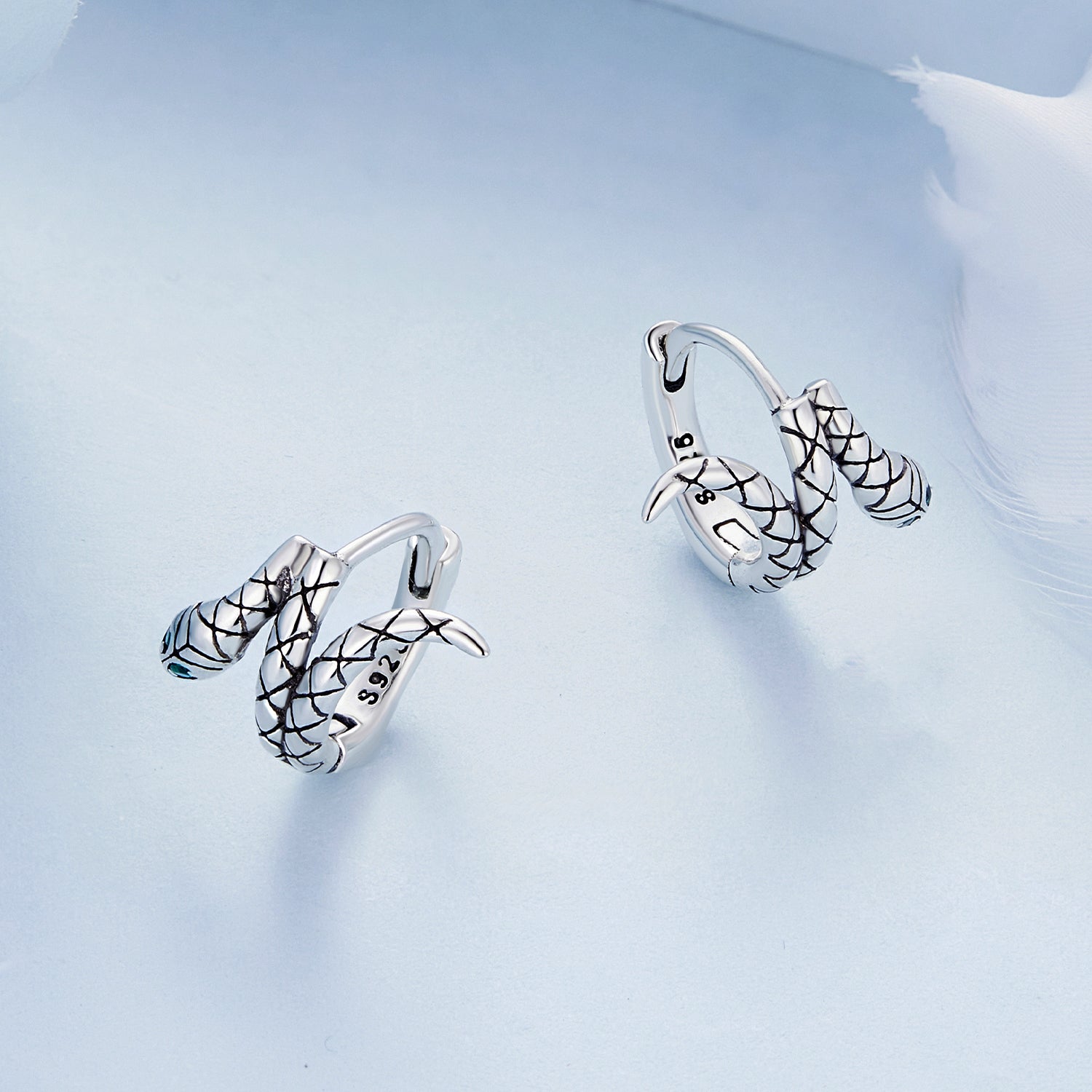925 Sterling Silver Earrings with Pavé Setting CZ in Oxidized Finish DestGlow