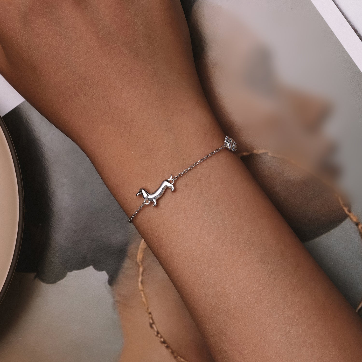 925 Sterling Silver Plated Platinum 150mm+60mm Bracelet for Women DestGlow