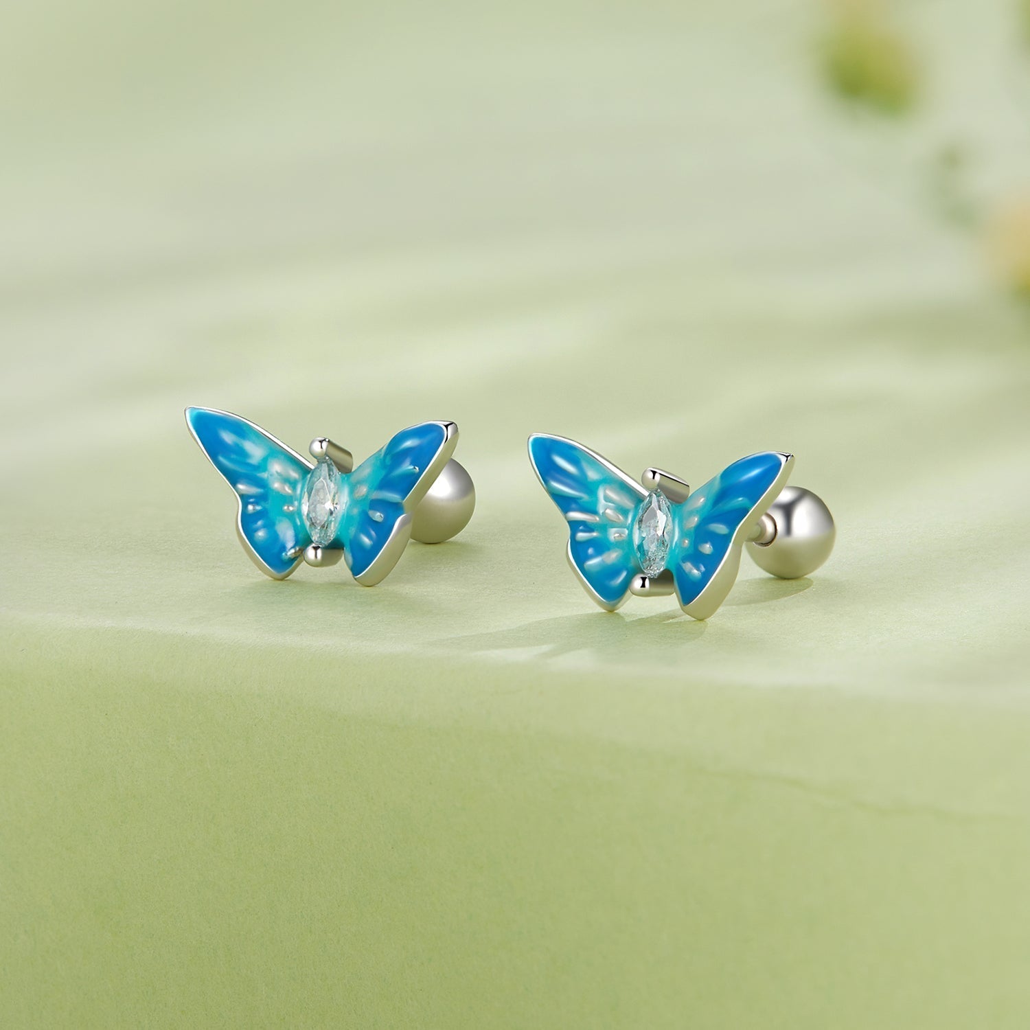 925 Sterling Silver Earrings with Enamel and CZ for Women DestGlow