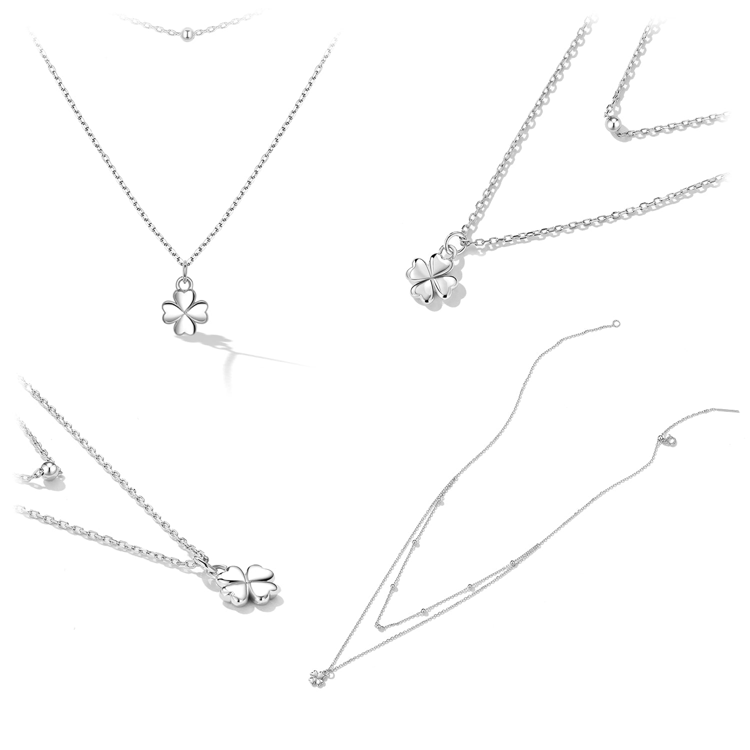 925 Sterling Silver Adjustable Necklace with Pendant for Women DestGlow