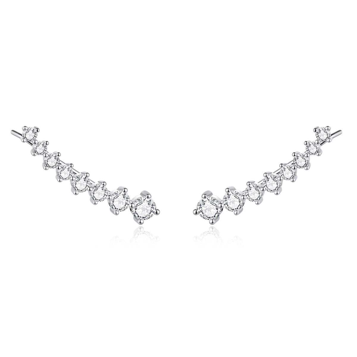 925 Sterling Silver Earrings with Pavé Setting CZ - 2.9*0.7cm DestGlow