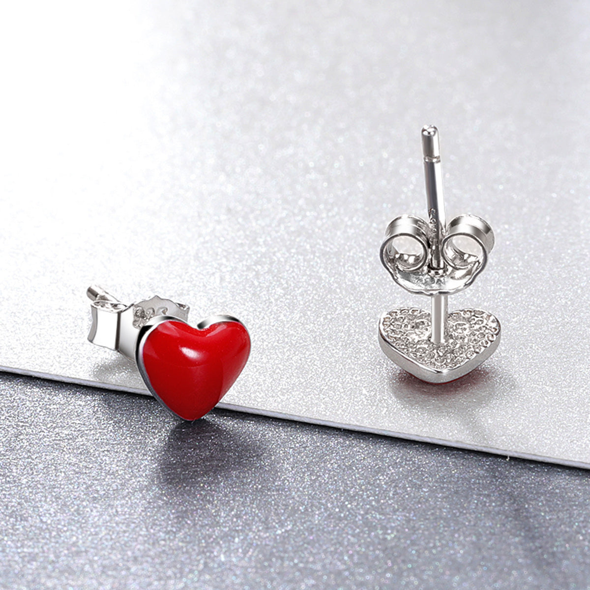 S925 Sterling Silver Plated Platinum Enamel Earrings DestGlow