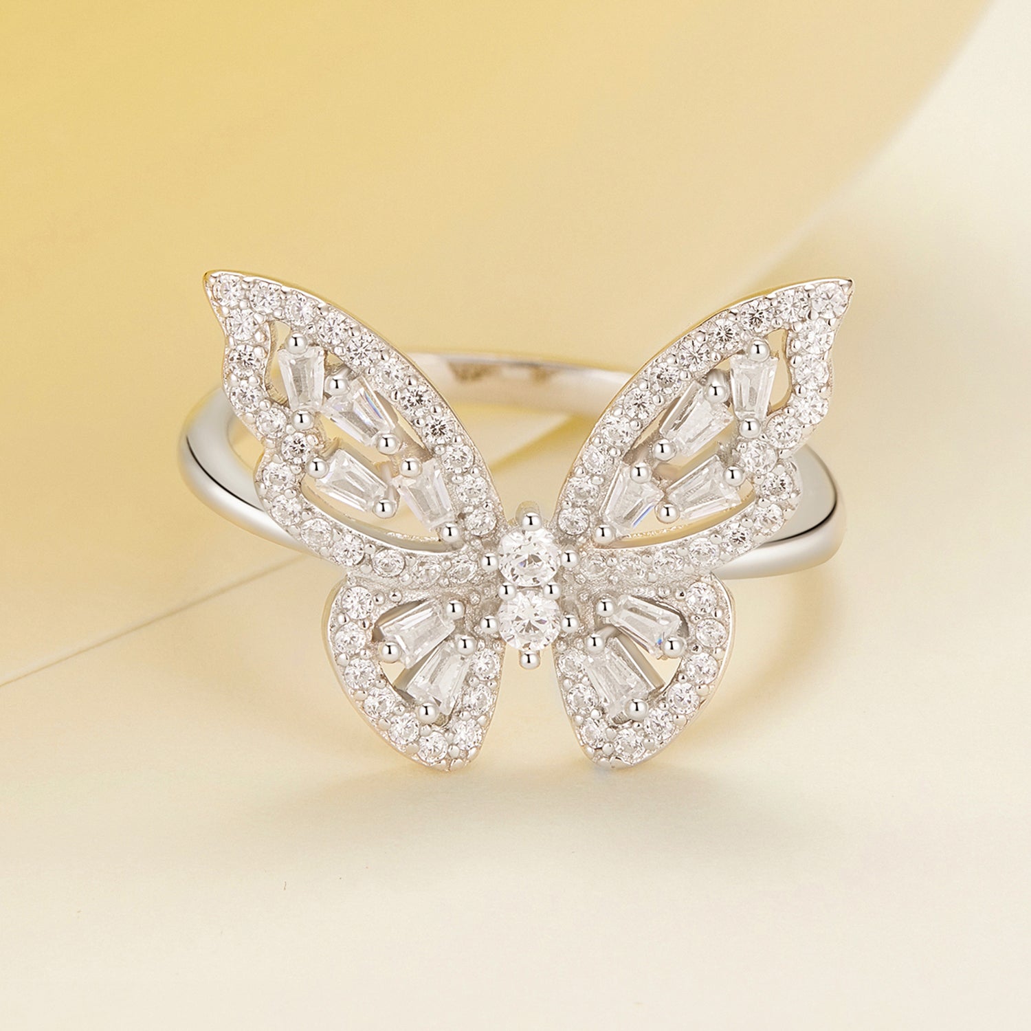 925 Sterling Silver White Gold Plated 1.9mm CZ Pavé Setting Ring Size 7 for Women DestGlow