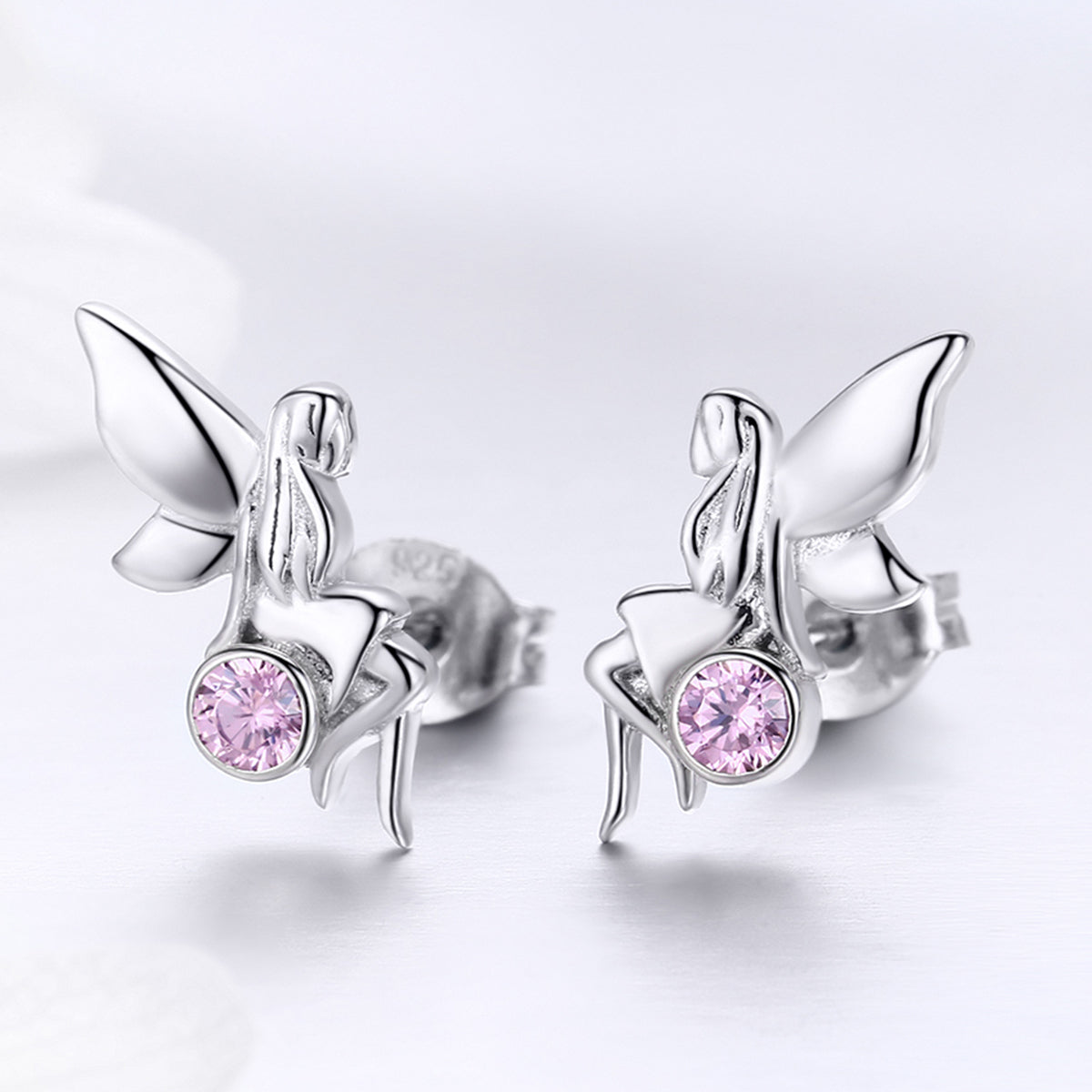 925 Sterling Silver Earrings with Pavé Setting CZ, 1.6*0.7 cm for Women DestGlow