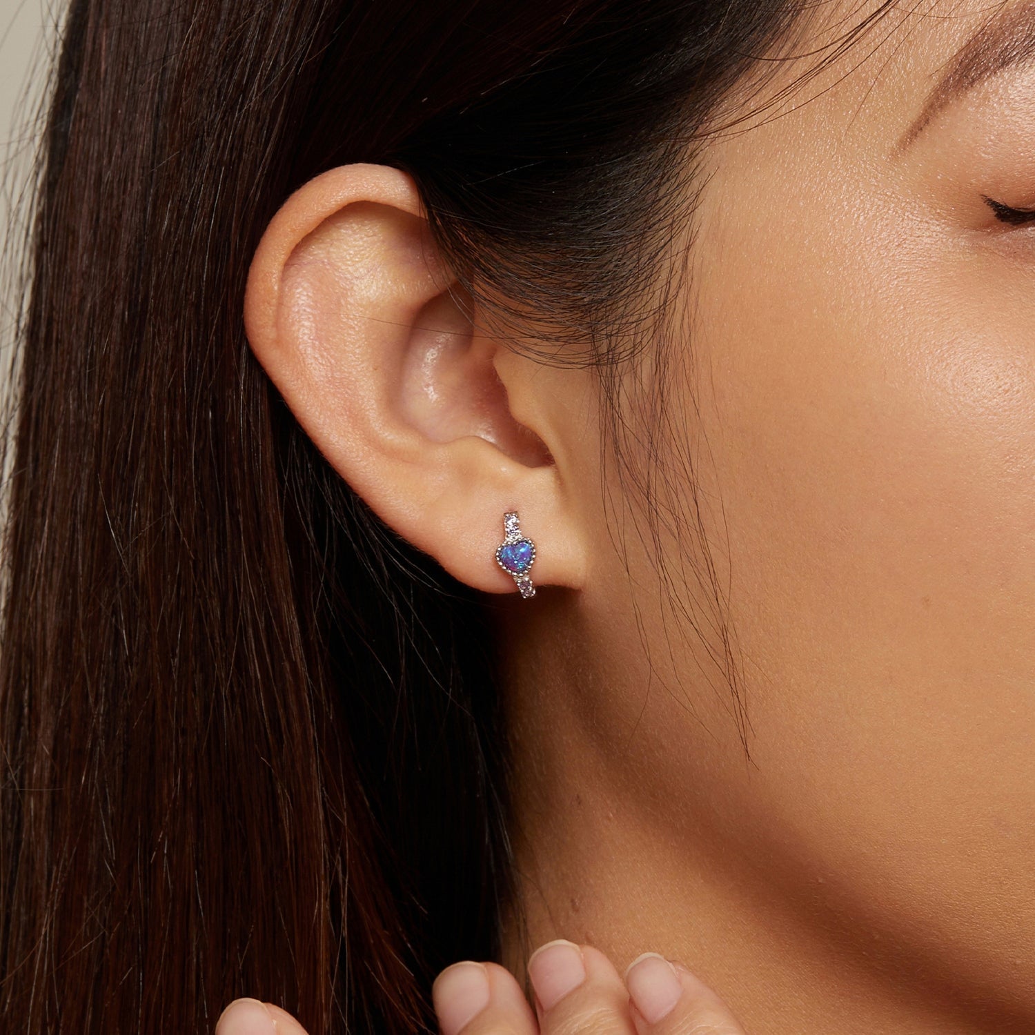 925 Sterling Silver Translucent Opal Earrings with CZ for Women DestGlow