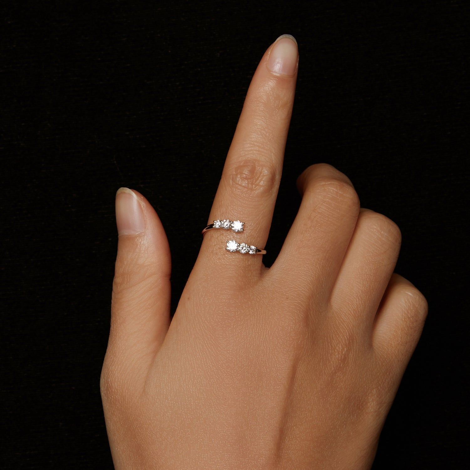 925 Sterling Silver Moissanite Ring for Women - Size E - Plated White Gold DestGlow