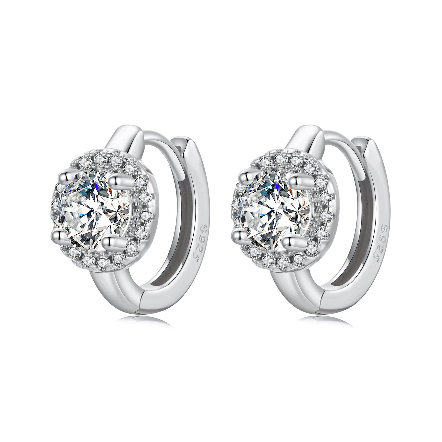 925 Sterling Silver White Gold Plated CZ Earrings for Women DestGlow