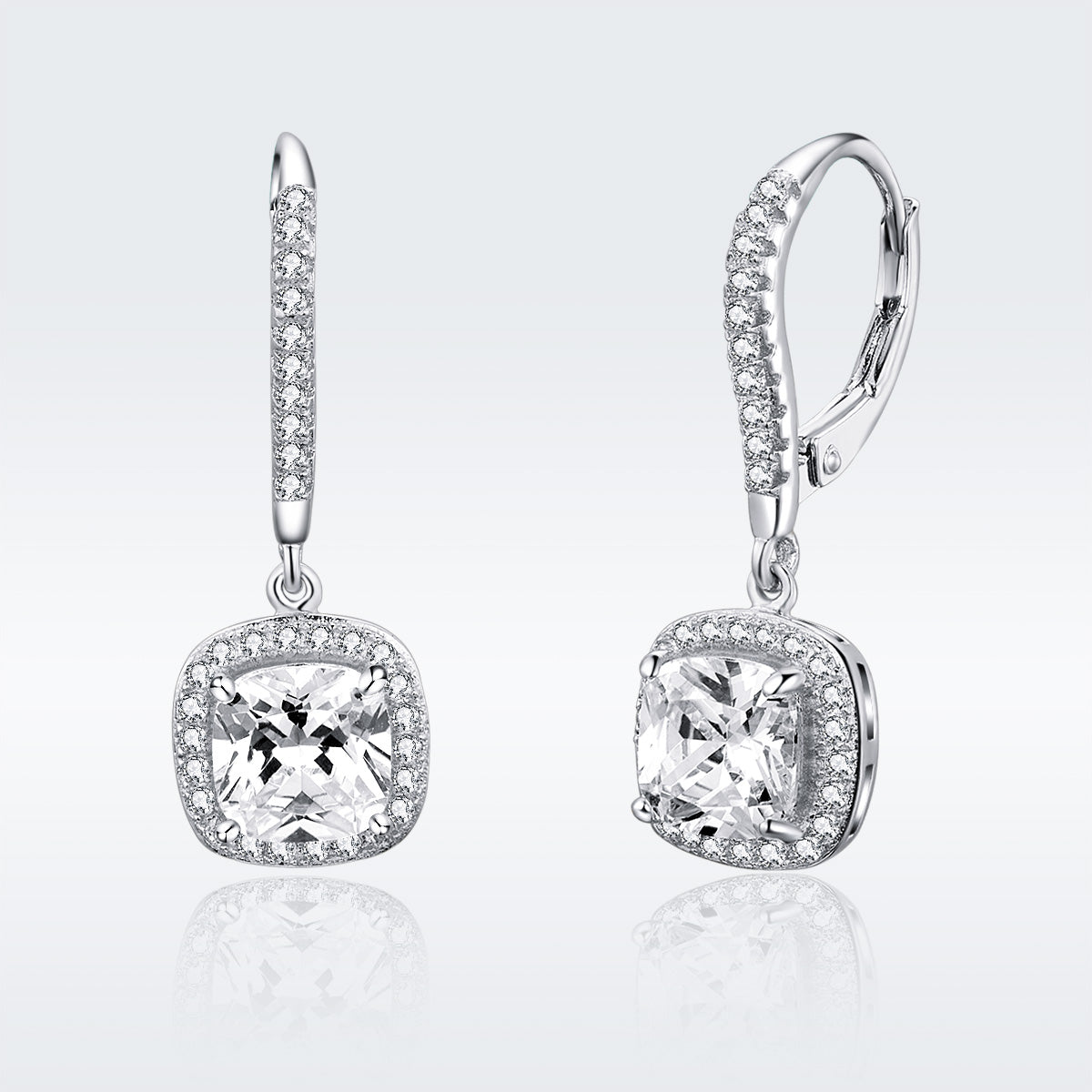 925 Sterling Silver Plated Gold Pavé Setting CZ Earrings for Women DestGlow
