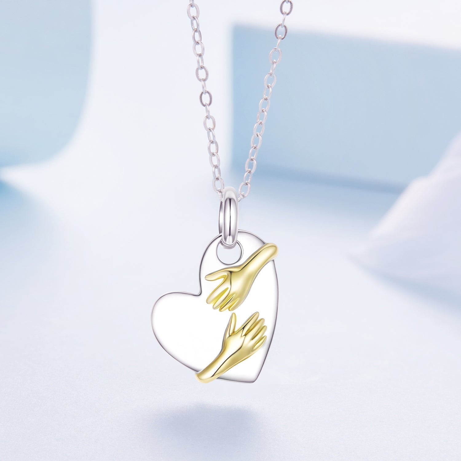 925 Sterling Silver + Plated White Gold + Plated Gold 1.8*1.2cm Necklace for Women DestGlow