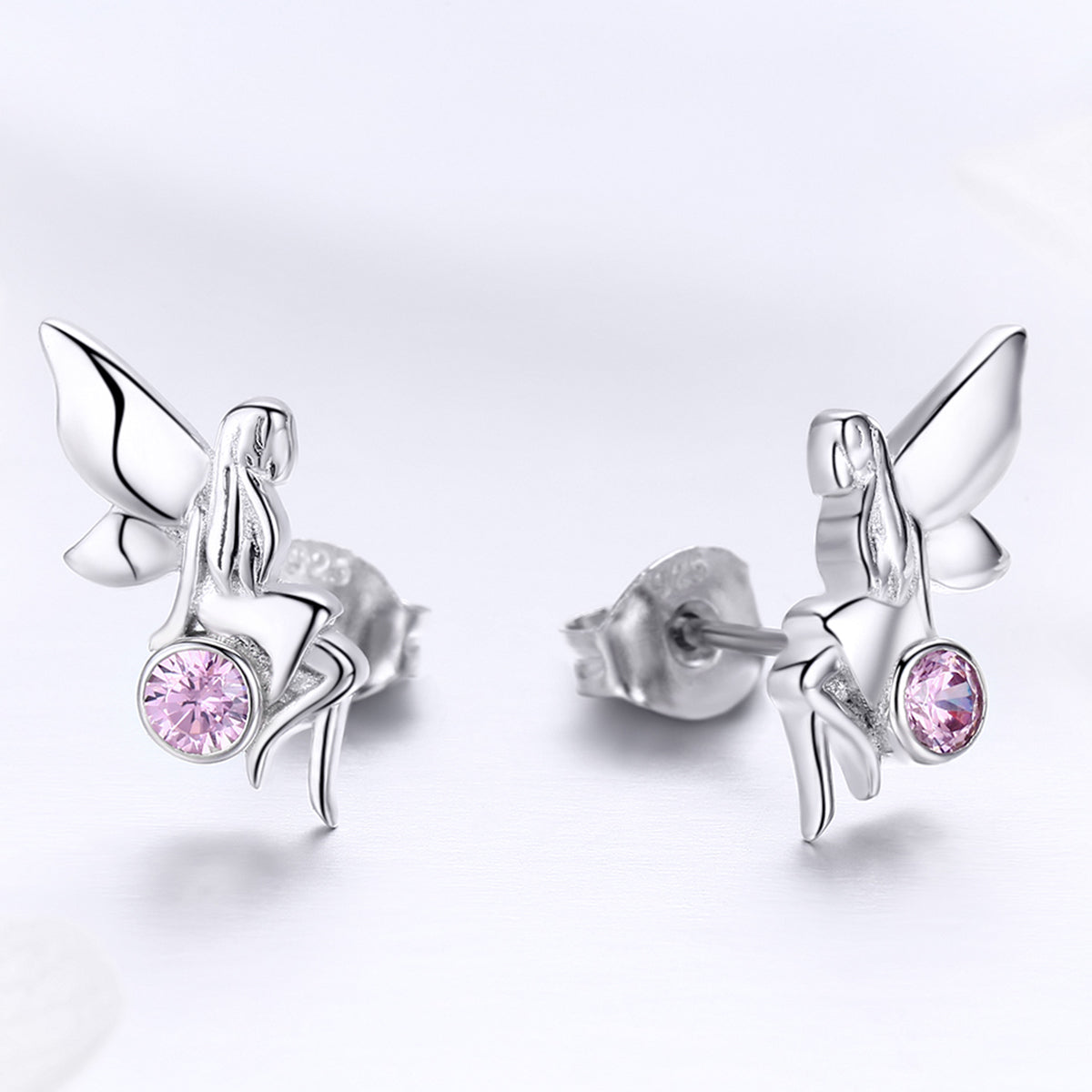 925 Sterling Silver Earrings with Pavé Setting CZ, 1.6*0.7 cm for Women DestGlow