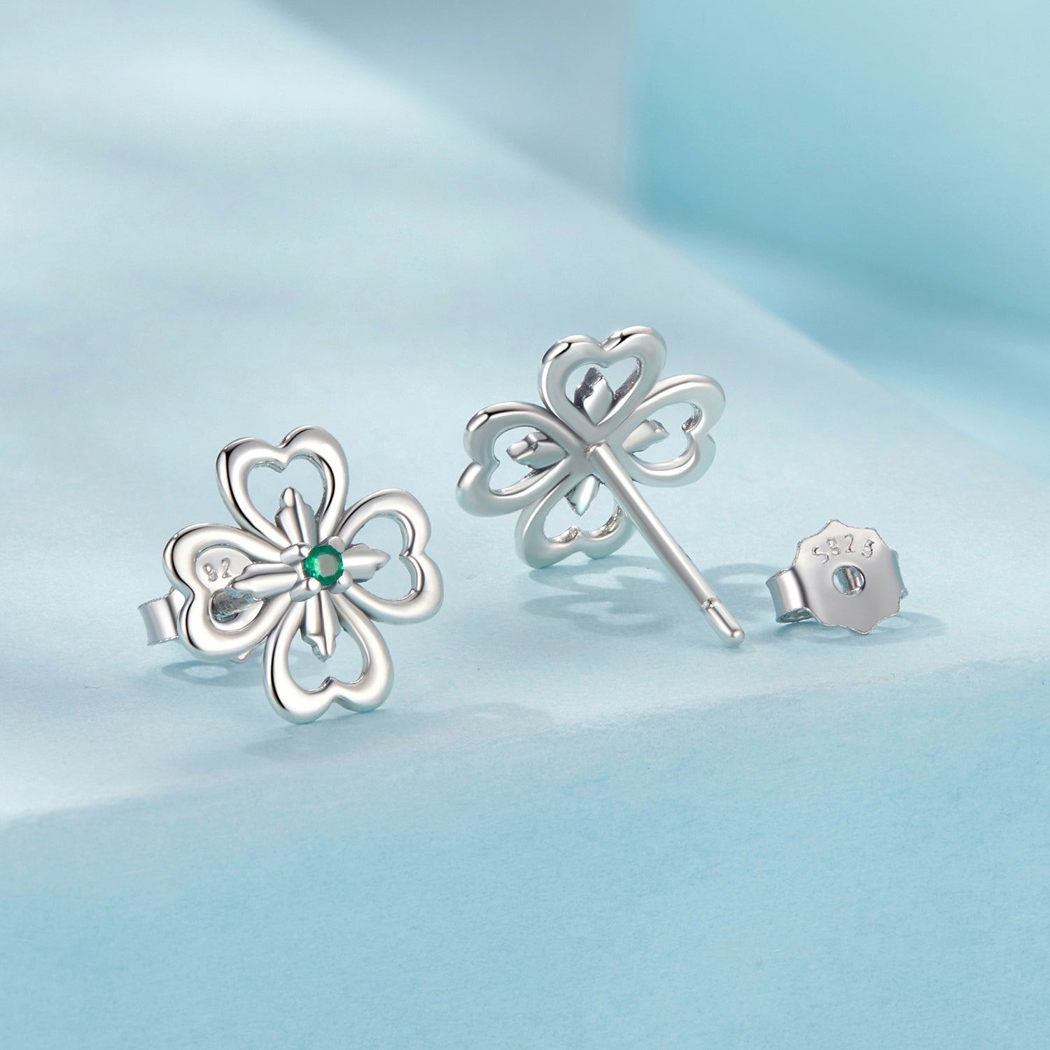 925 Sterling Silver Earrings with Pavé Setting CZ, 0.9cm, Oxidized Silver for Women DestGlow