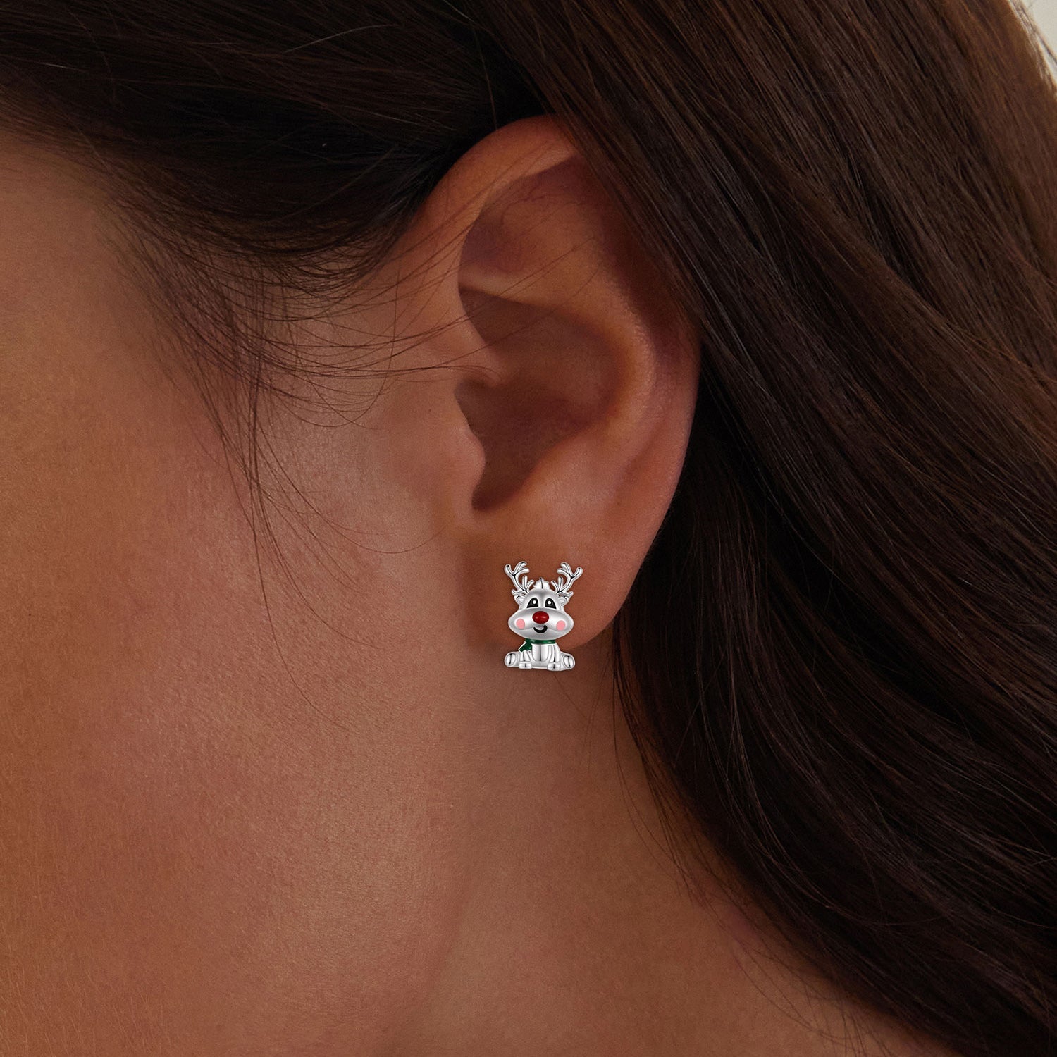 925 Sterling Silver Enamel Earrings 12x9mm DestGlow