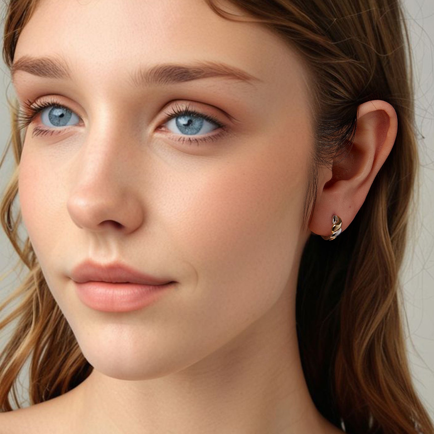 925 Sterling Silver Earrings with Plated White Gold and Gold for Women DestGlow