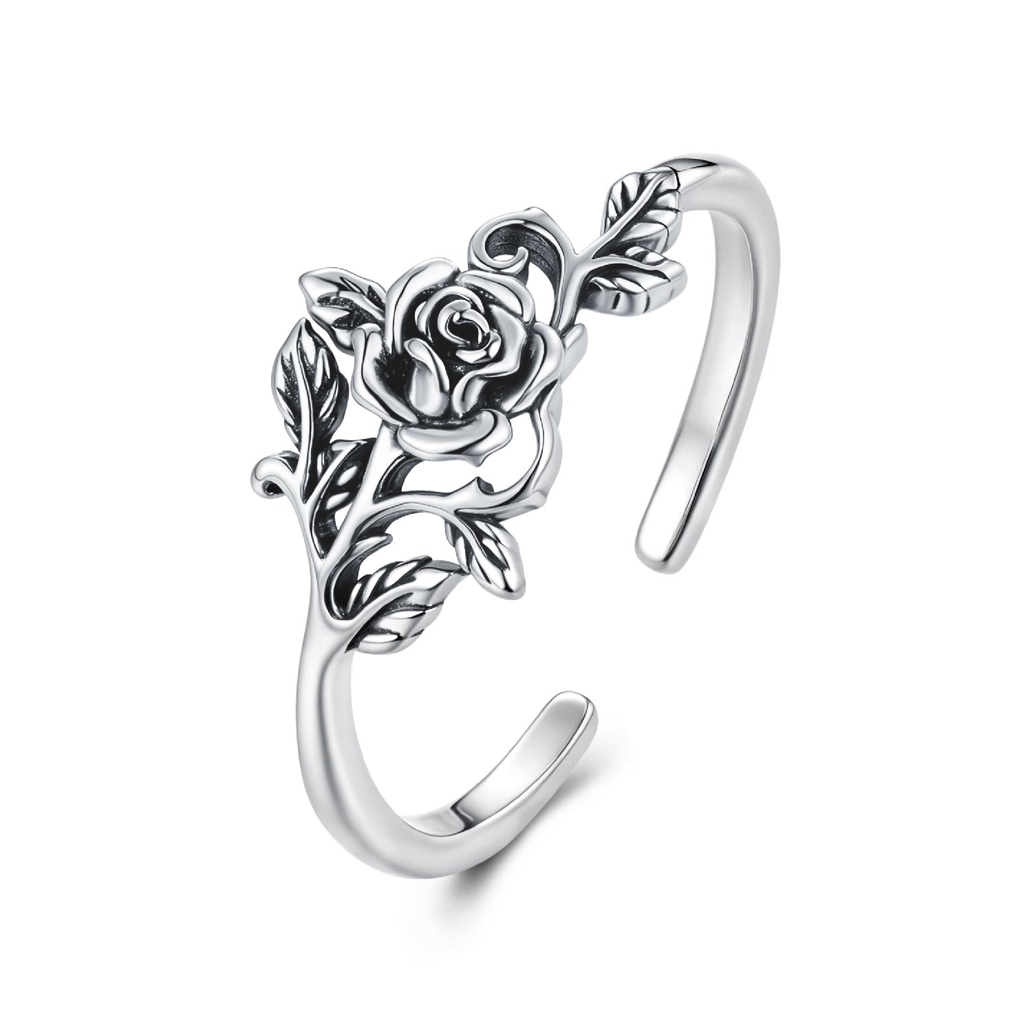 925 Sterling Silver Oxidized Adjustable Ring for Women DestGlow