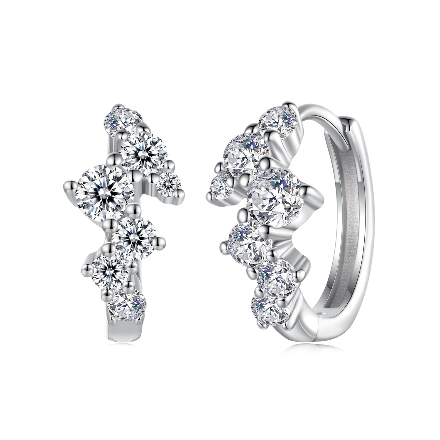 925 Sterling Silver Earrings with CZ White Gold Plating DestGlow