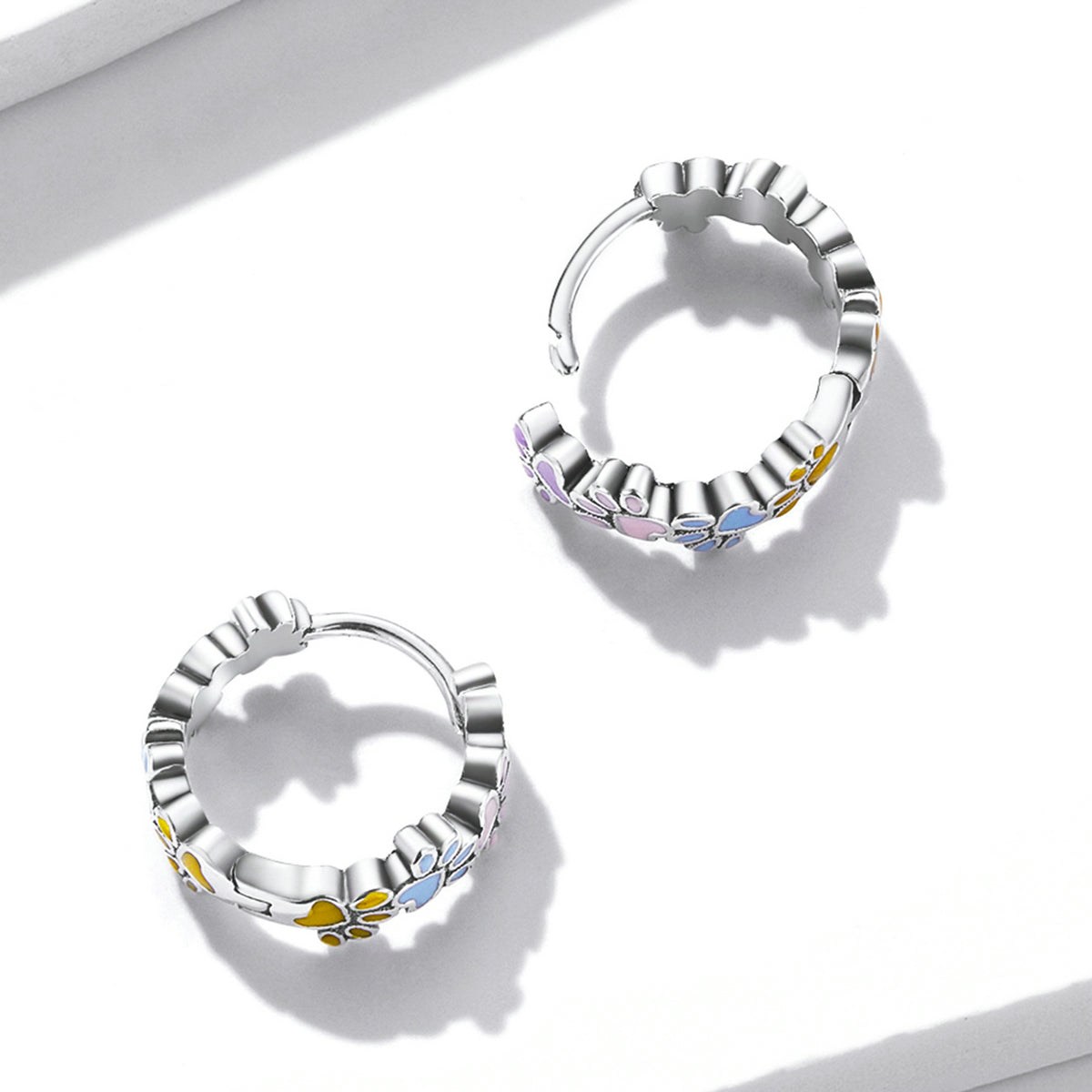 925 Sterling Silver Enamel Oxidized Silver Earrings DestGlow