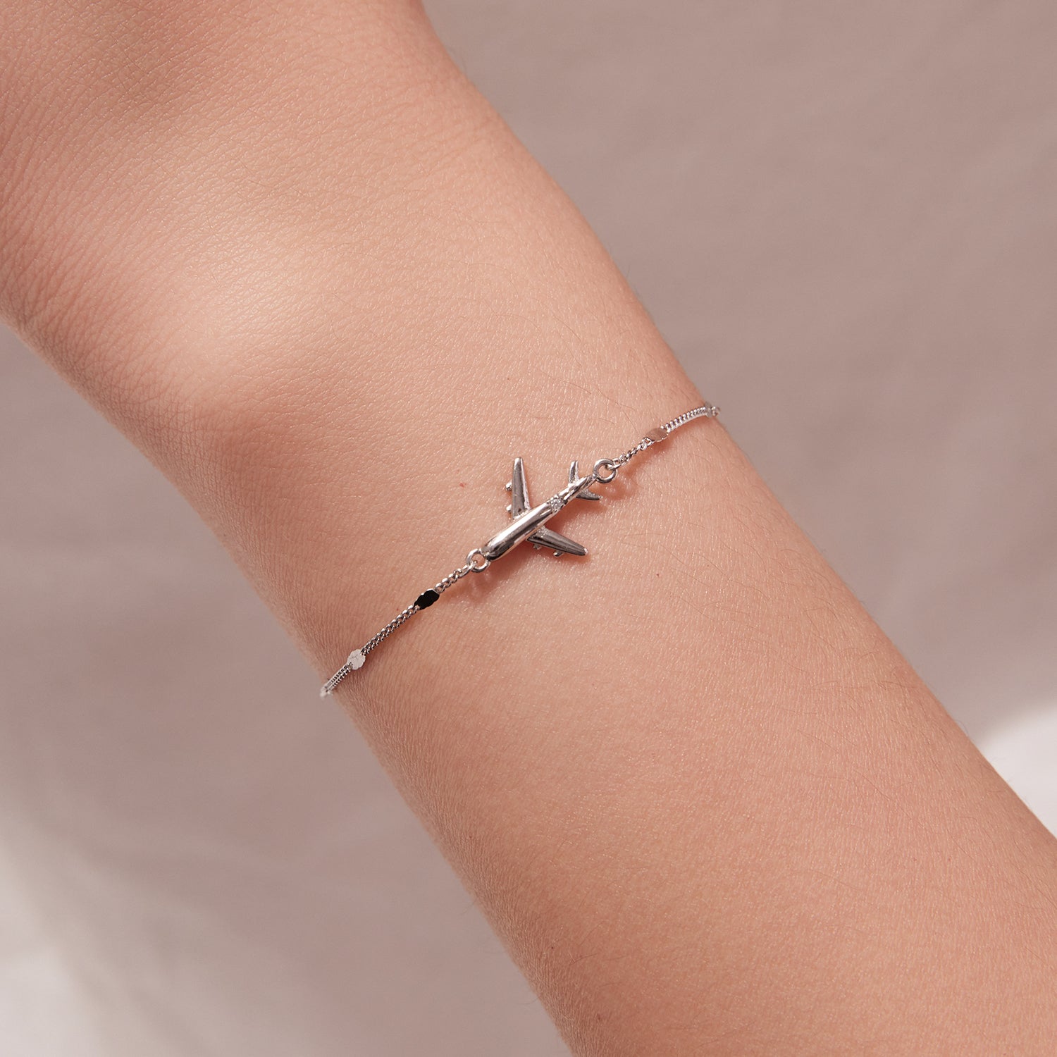 925 Sterling Silver White Gold Plated 16+5cm Bracelet with CZ Pendant for Women DestGlow