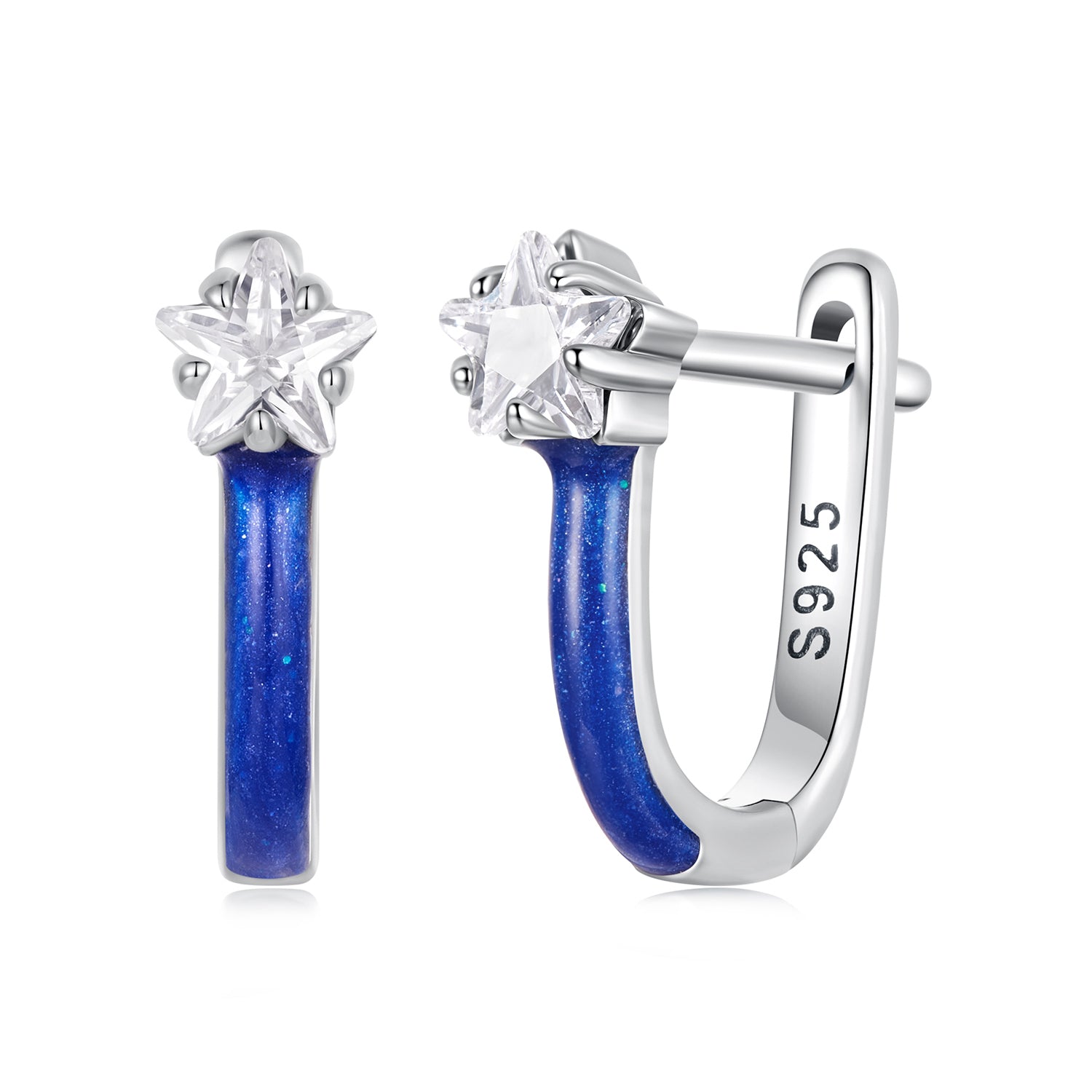 925 Sterling Silver Enamel Earrings with Pavé CZ for Women DestGlow