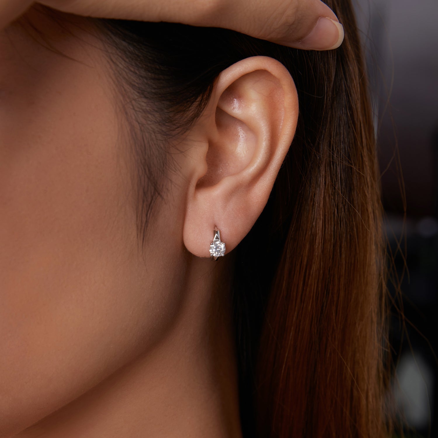925 Sterling Silver Moissanite 0.50 Carat Earrings for Women DestGlow