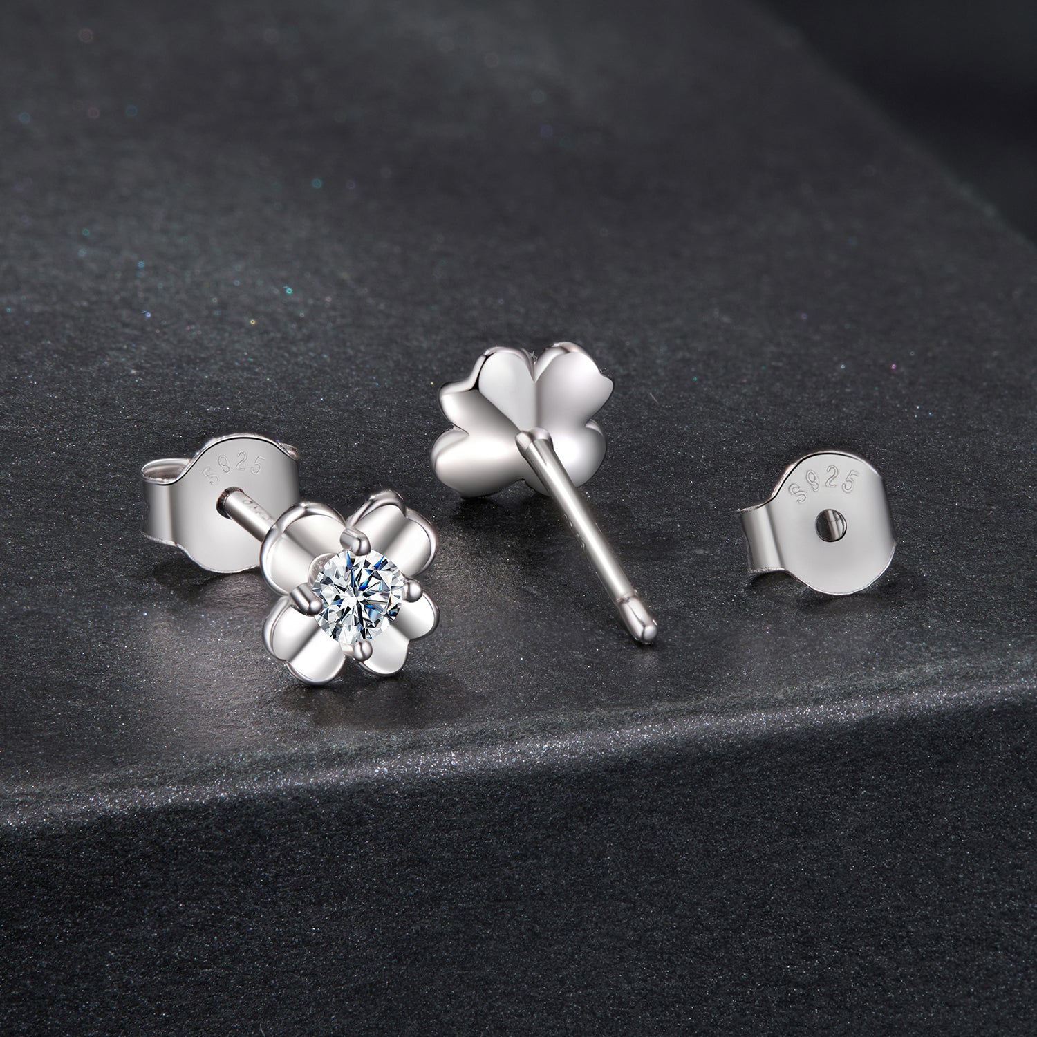 925 Sterling Silver Moissanite Earrings 0.6cm for Women DestGlow