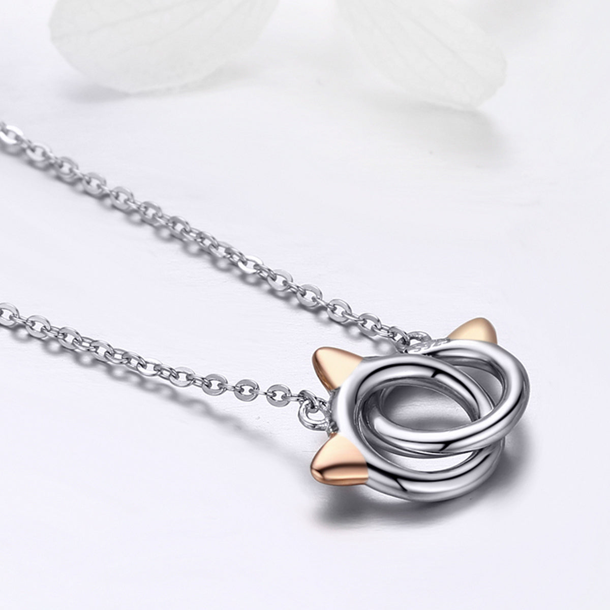 925 Sterling Silver Necklace, Length 38-45cm, Pendant 1.2*1cm, for Women DestGlow