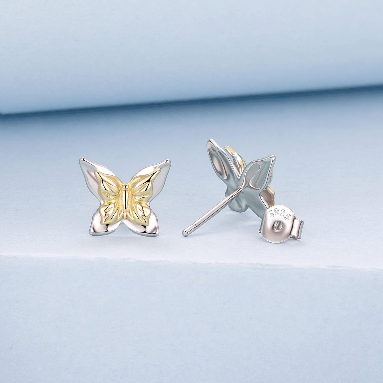 925 Sterling Silver White Gold Plated Small Earrings DestGlow