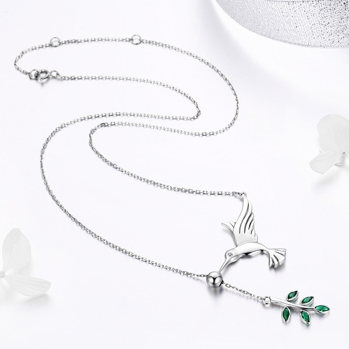 925 Sterling Silver Necklace with Bird and Leaves Design for Women DestGlow