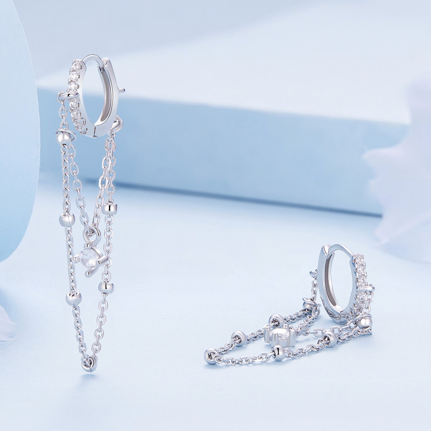 925 Sterling Silver Pavé Setting CZ Earrings for Women DestGlow
