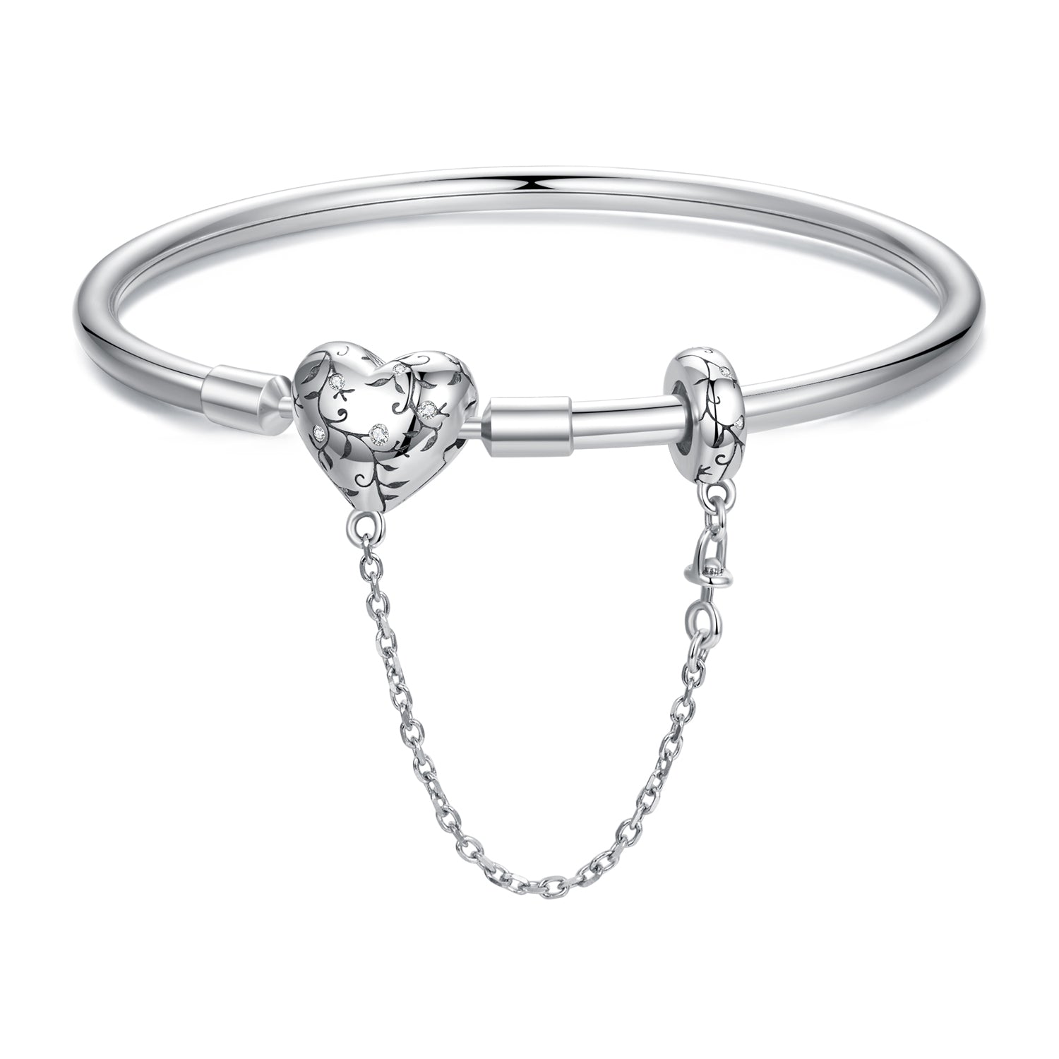 925 Sterling Silver Bracelet with Pavé Setting CZ, Size 17.0 for Women DestGlow