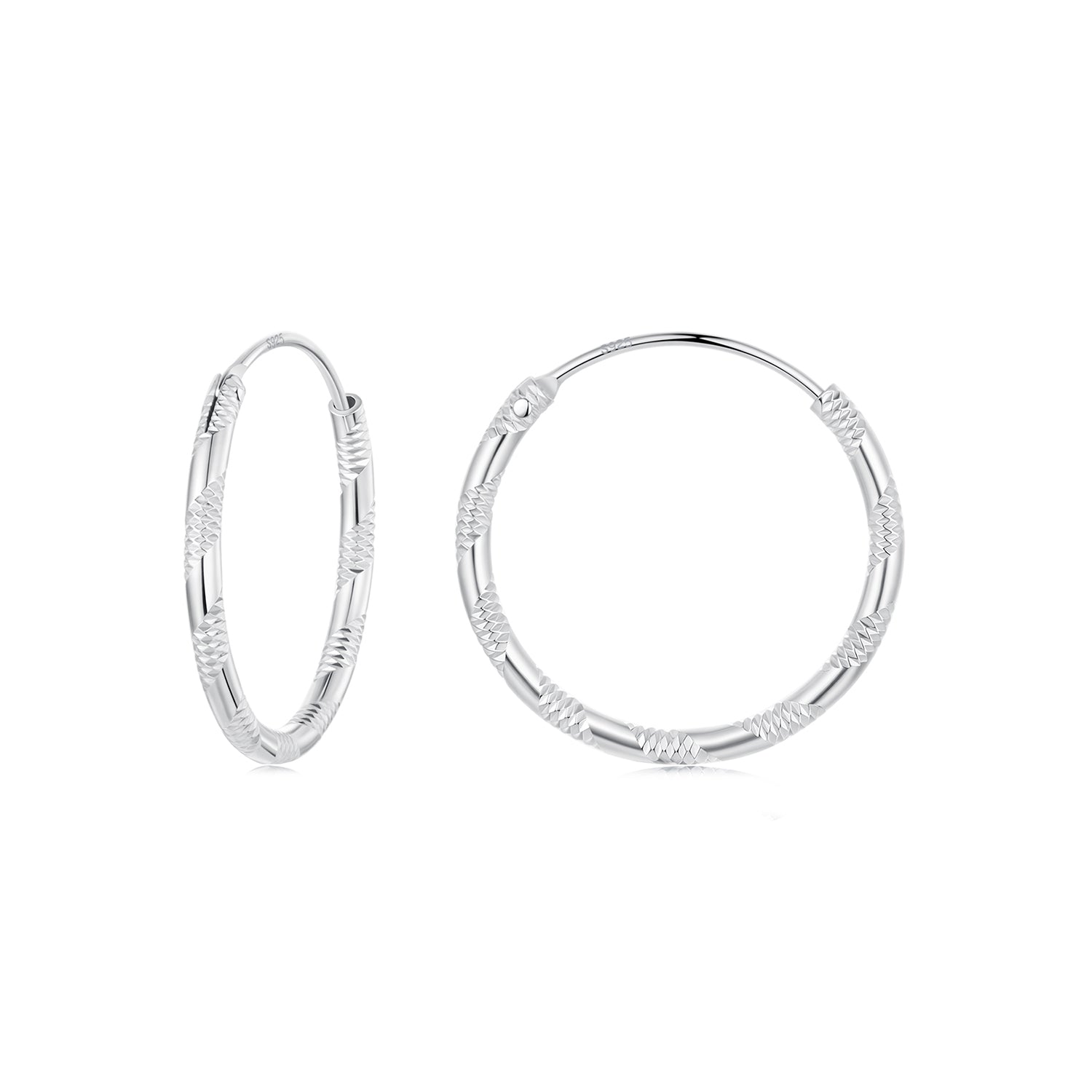 925 Sterling Silver Plated White Gold Earrings 3.0cm for Women DestGlow